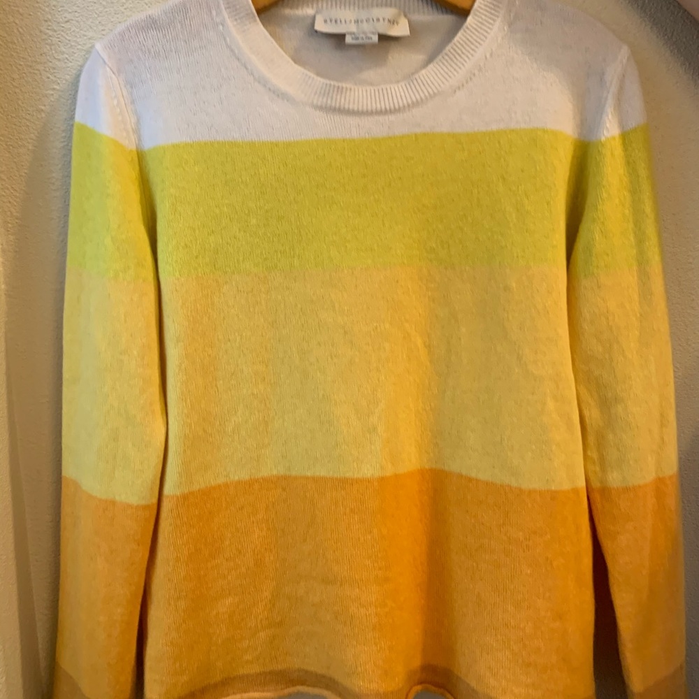 Yellow, orange colorblock Stella McCartney sweater